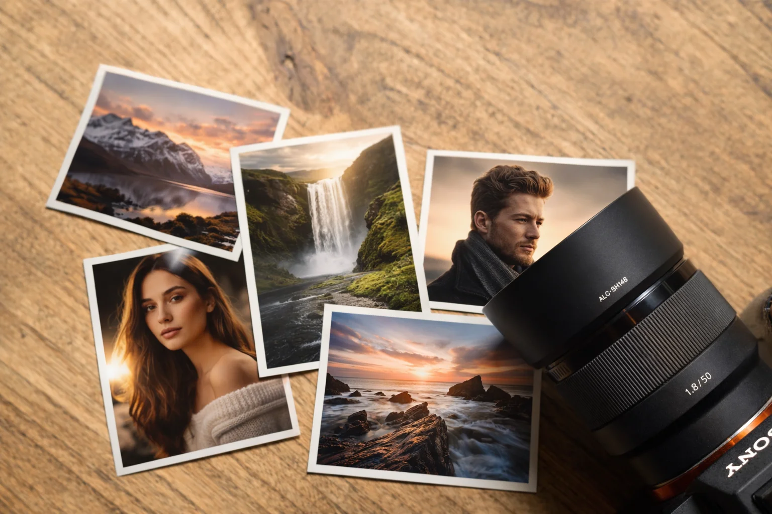 Náhled vytištěných fotografií s bílým okrajem