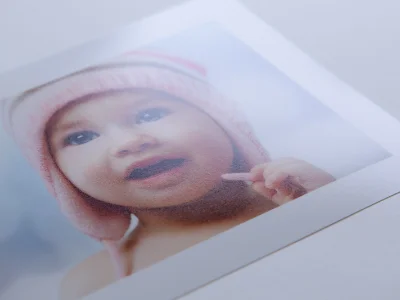 Náhled tištěné fotografie s velkým bílým okrajem