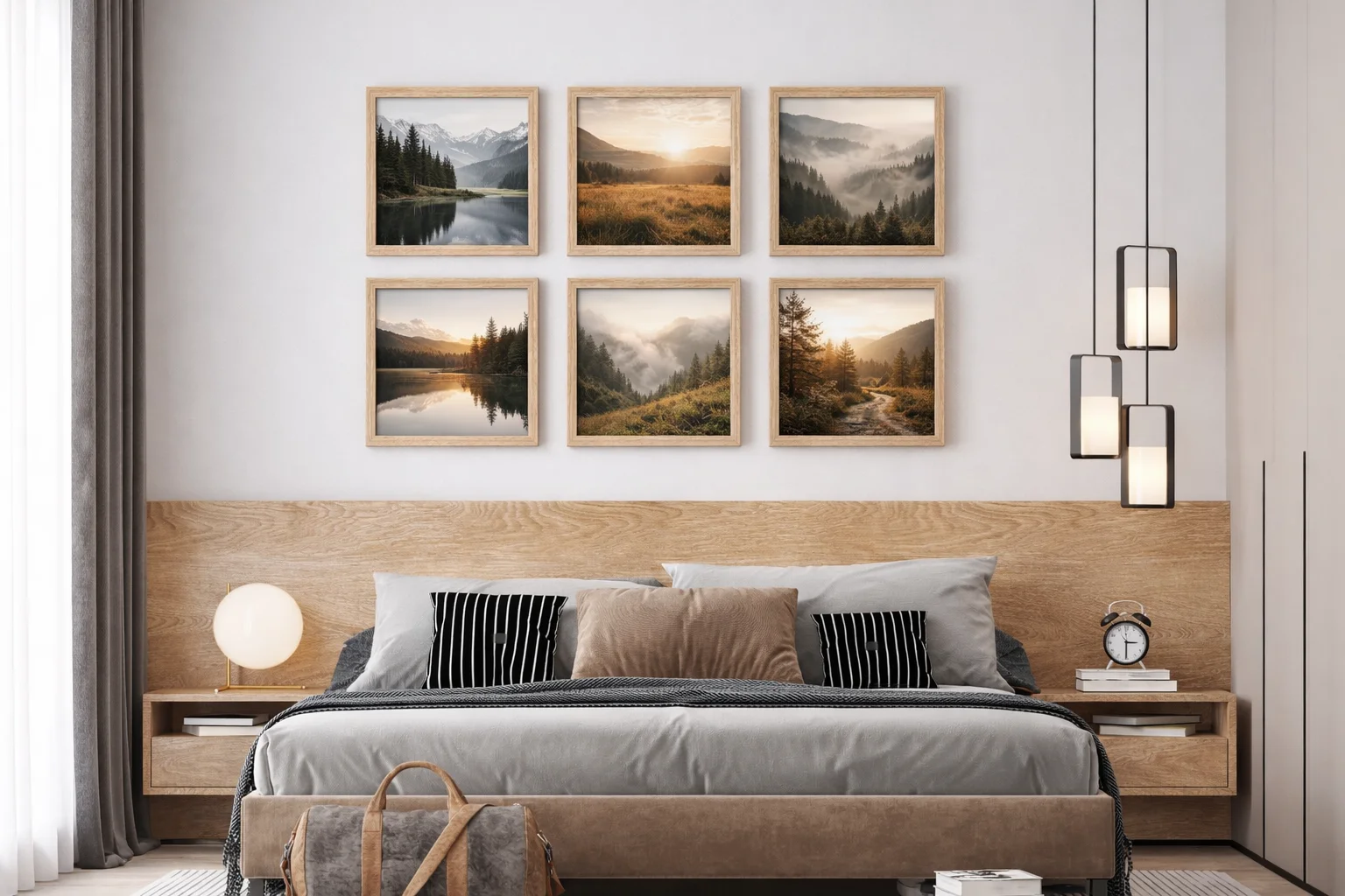 Galerie fotoobrazů v obývacím pokoji